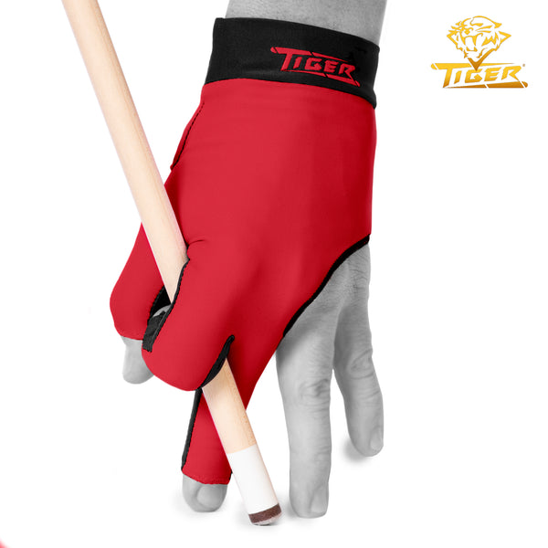 Tiger-X Pro Billiard Glove for Left Hand Red S