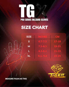 Tiger-X Pro Billiard Glove for Left Hand Black XL