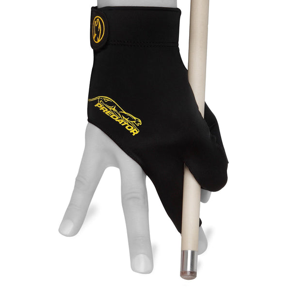 Predator Billiard Glove for Right Hand Black w/Yellow Logo L/XL