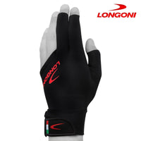 Longoni Billiard Glove Black Fire 2.0 for Left Hand L