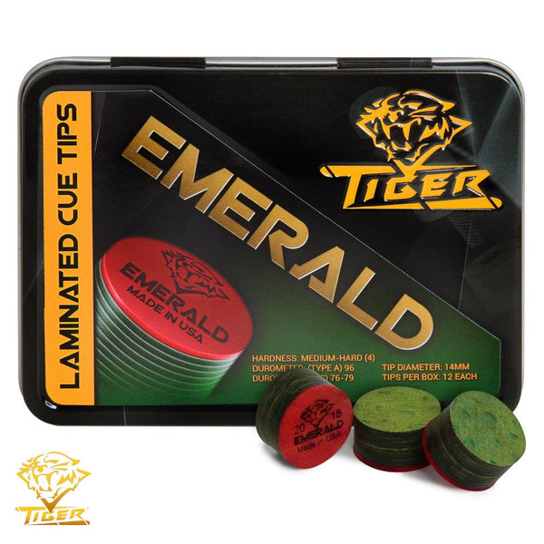 Tiger Emerald Cue Tip Ø14mm Medium/Hard 1 pc