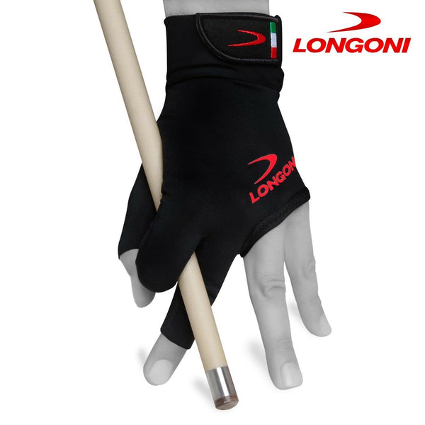 Longoni Billiard Glove Black Fire 3.0 for Left Hand M