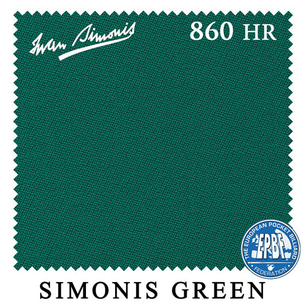 7 ft Simonis 860HR Simonis Green™ Pool Table Cloth with 6 Pre-Cut Rails