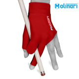 Molinari Billiard Glove for Left Hand Red Regular