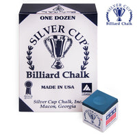 Silver Cup Billiard Chalk Blue 12 pcs