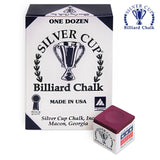 Silver Cup Billiard Chalk Burgundy 12 pcs