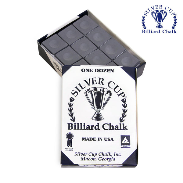 Silver Cup Billiard Chalk Charcoal 12 pcs