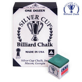 Silver Cup Billiard Chalk Green 12 pcs