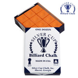 Silver Cup Billiard Chalk Orange 12 pcs