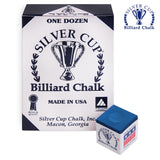 Silver Cup Billiard Chalk Royal Blue 12 pcs