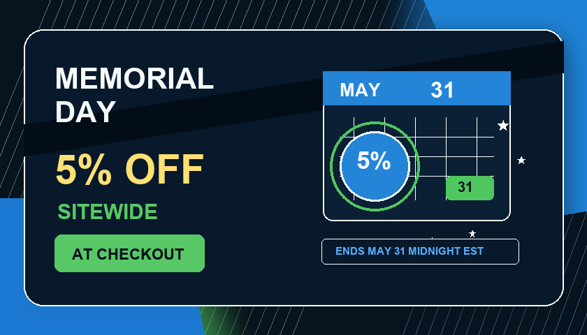 5% off sitewide Memorial Day discount offer